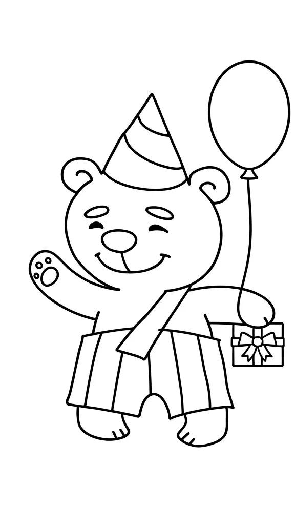 Раскраска – Милый медвежонок