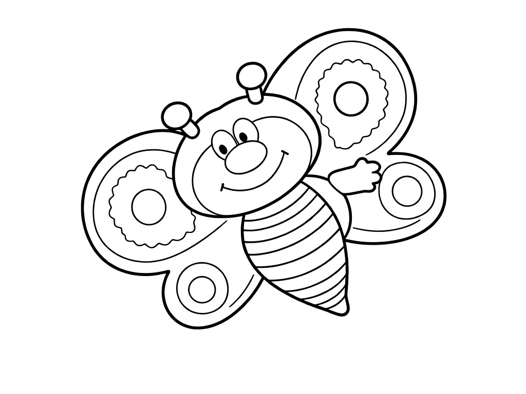 Раскраска – Милый мотылек