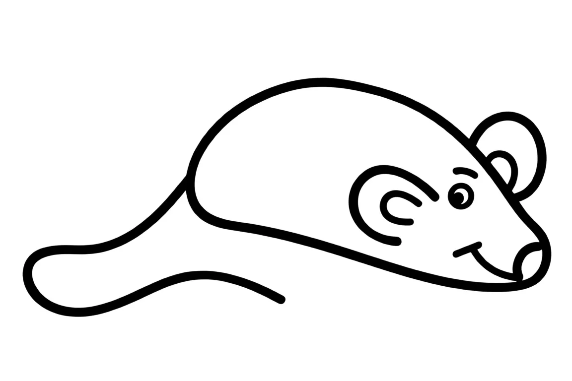 Раскраска – Миниатюрная мышка