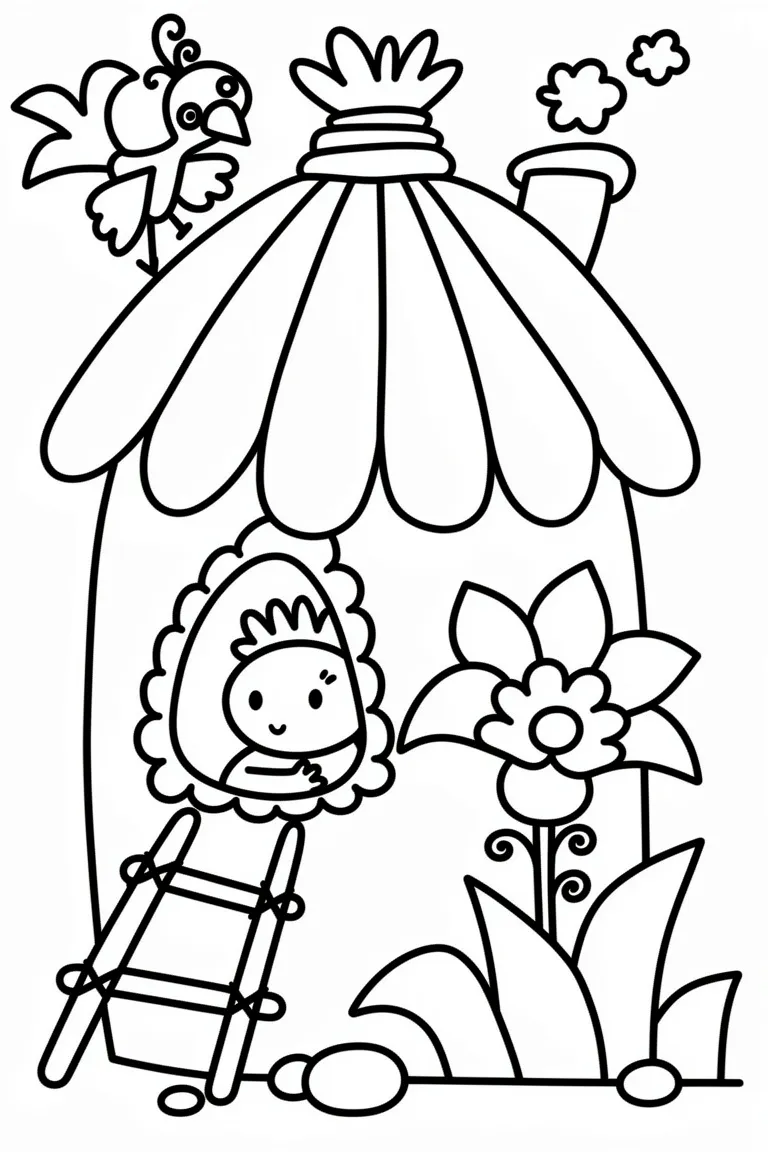 Раскраска – Миниатюрный домик