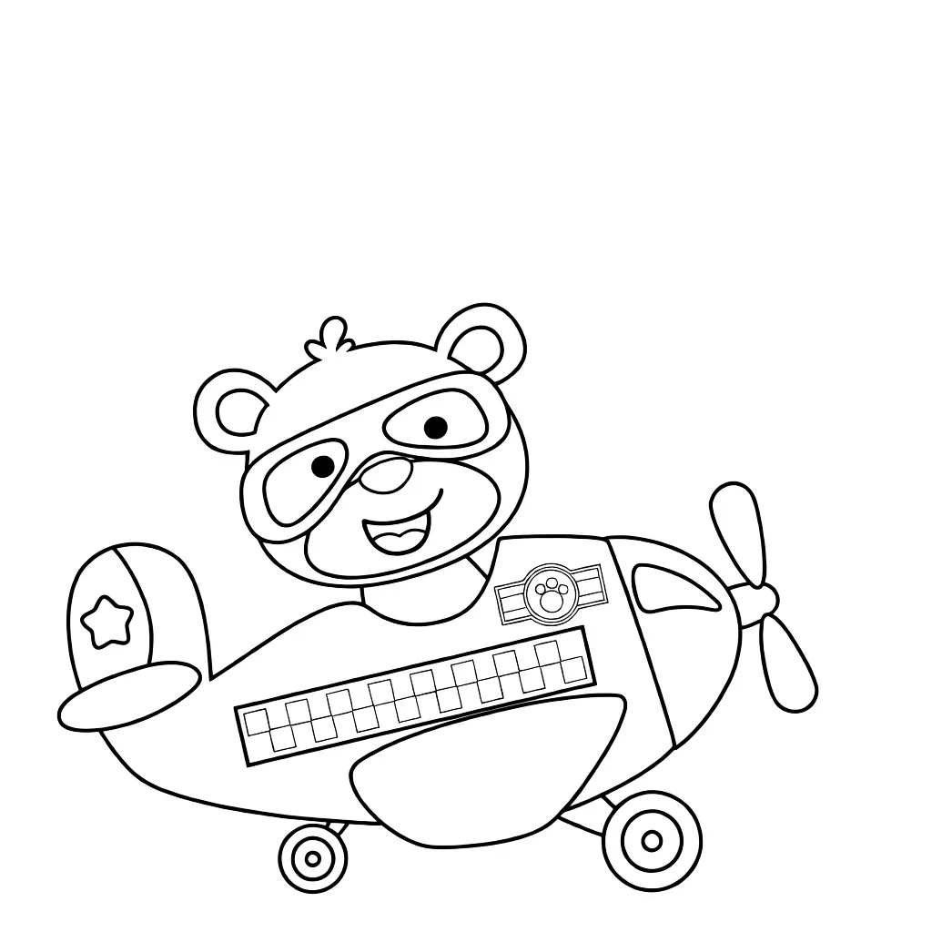 Раскраска – Мишка-летчик