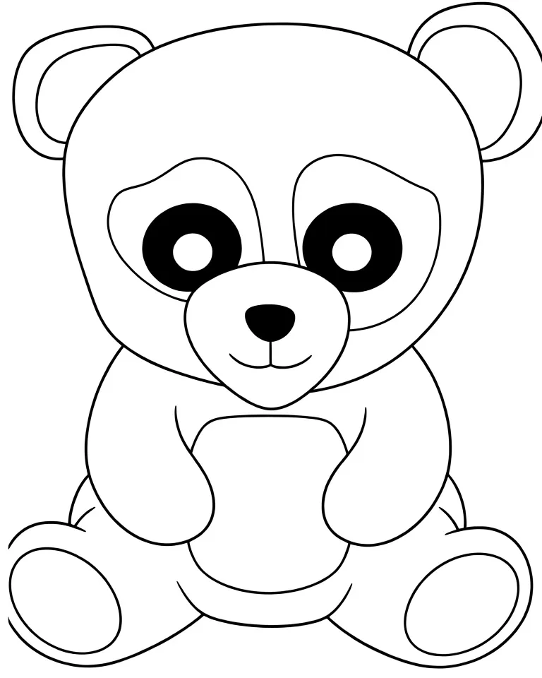 Раскраска – Мишка с выразительными глазами