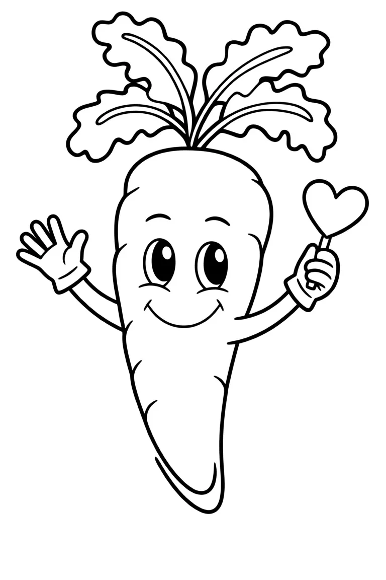 Раскраска – Морковка в перчатках