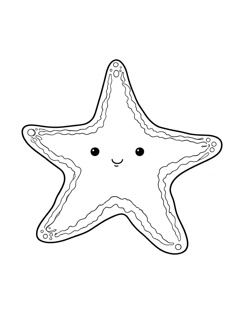 Раскраска – Морская звездочка в море