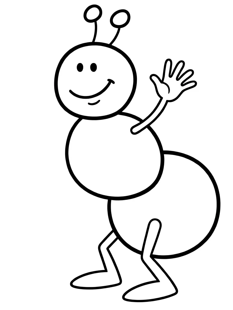 Раскраска – Муравей с маленькими глазами