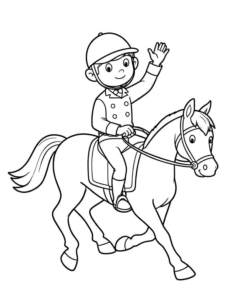 Раскраска – Наездник на лошади