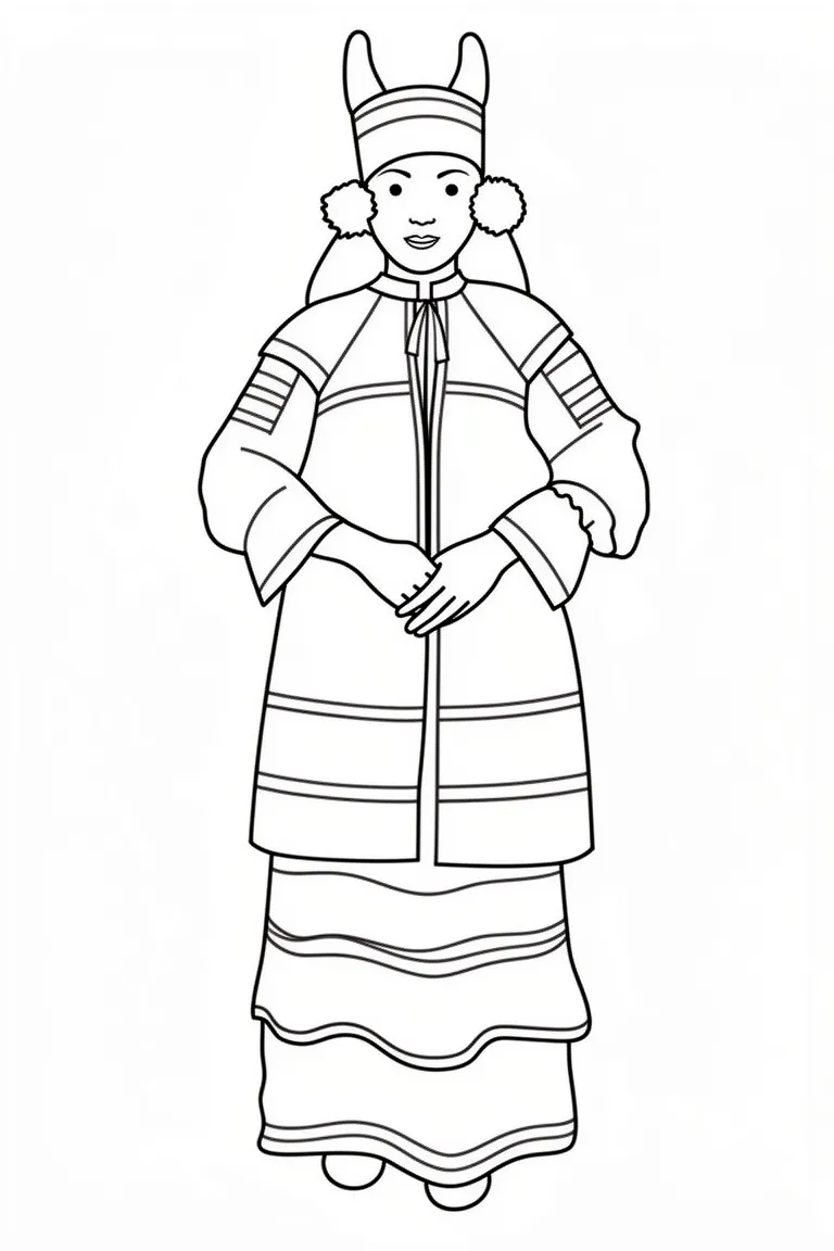 Раскраска – Наряд Рязанской губернии