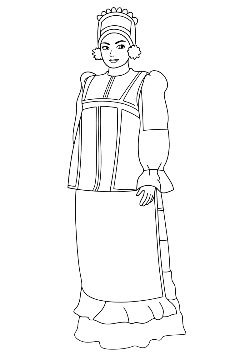 Раскраска – Наряд Тамбовской губернии