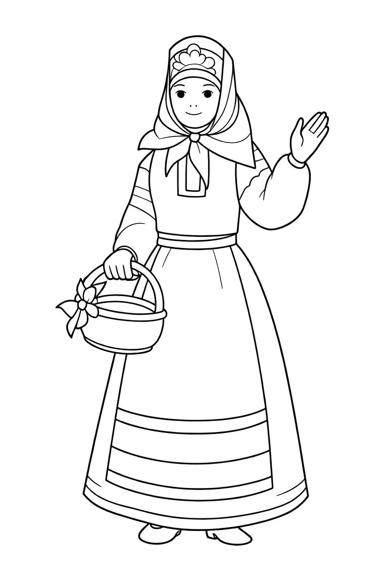 Раскраска – Наряд Воронежской губернии