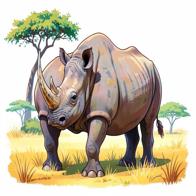 Раскраски – Носорог