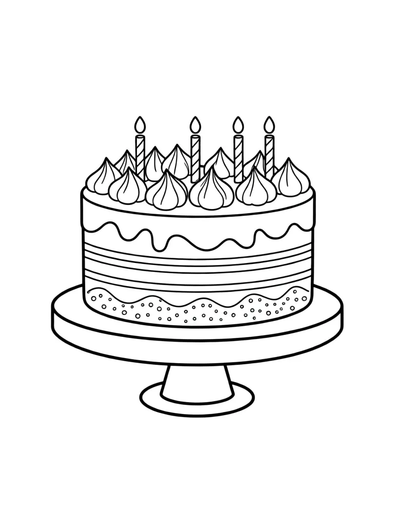 Раскраска – Новогодний торт