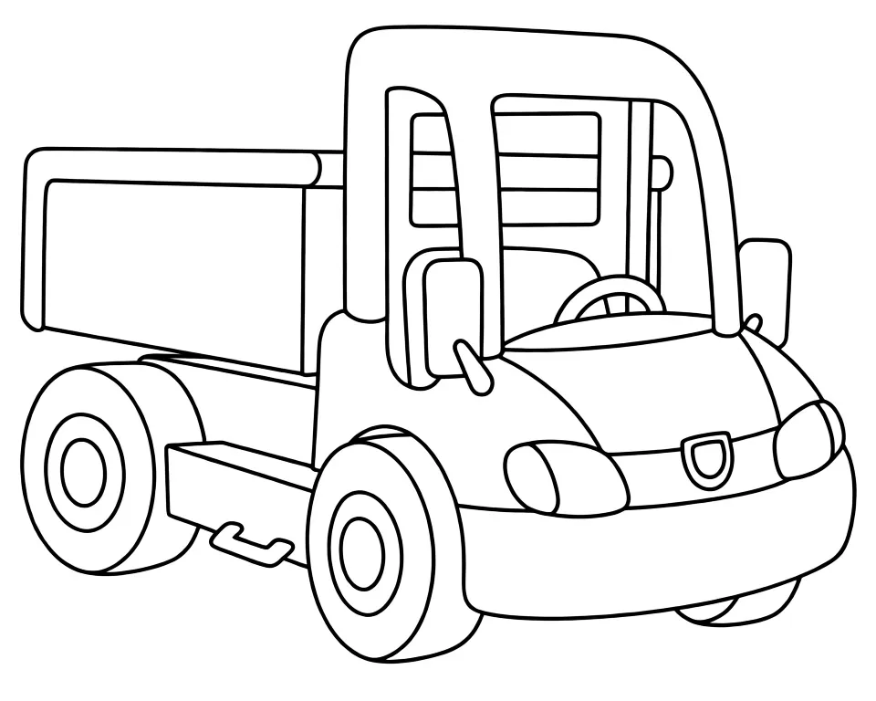Раскраска – Одноместный грузовик