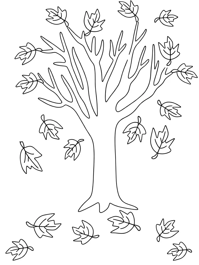 Раскраска – Осеннее дерево