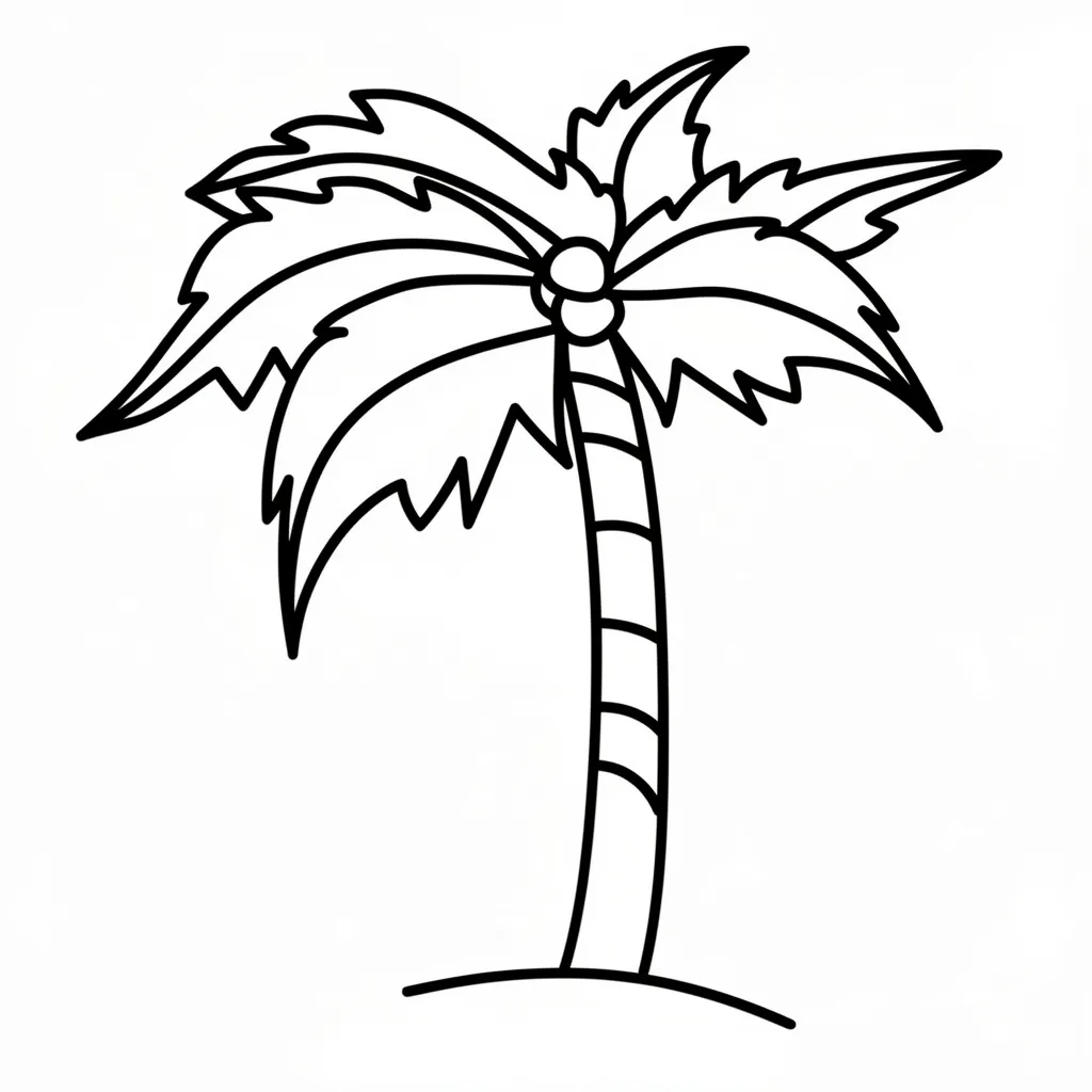 Раскраска – Пальмовое дерево