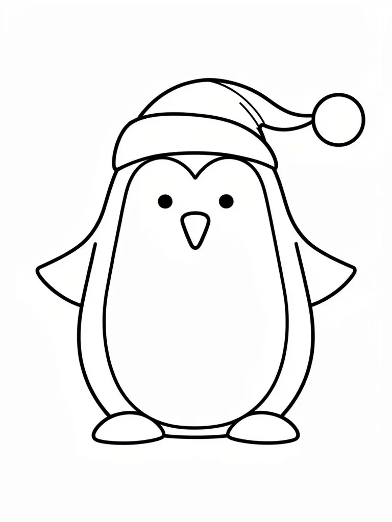 Раскраска – Пингвинчик в колпаке