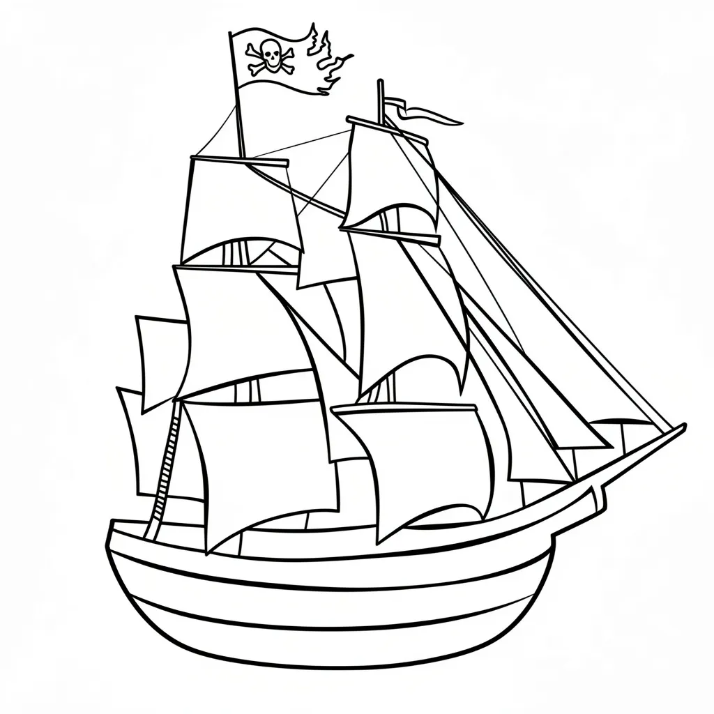 Раскраска – Пиратский корабль