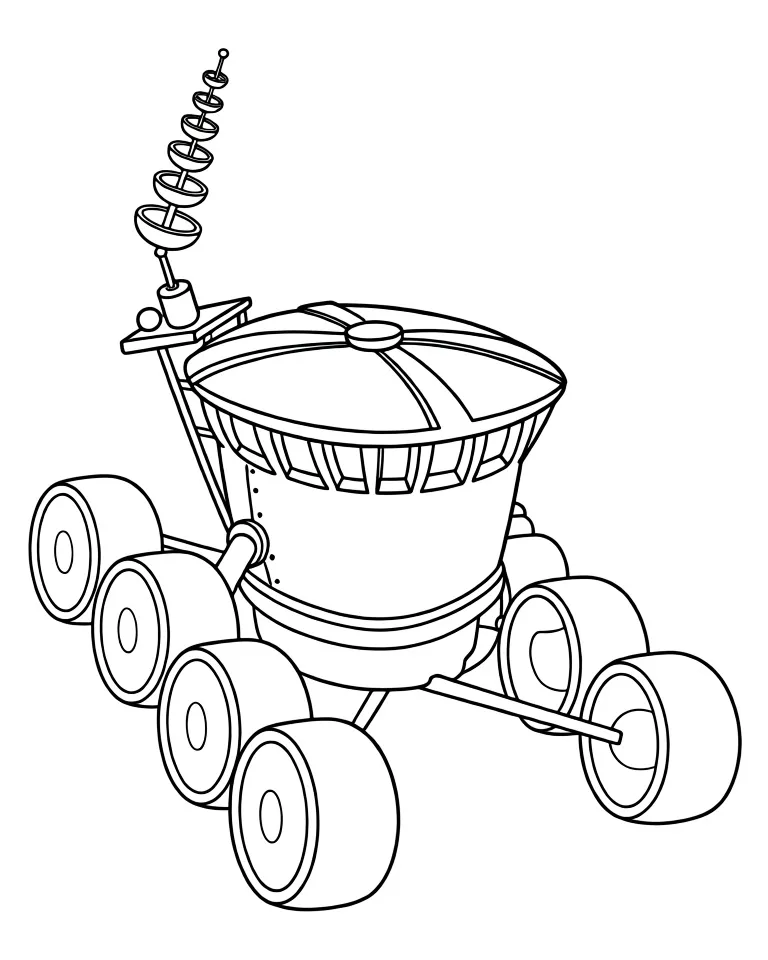 Раскраска – Планетоход "Луноход-1"