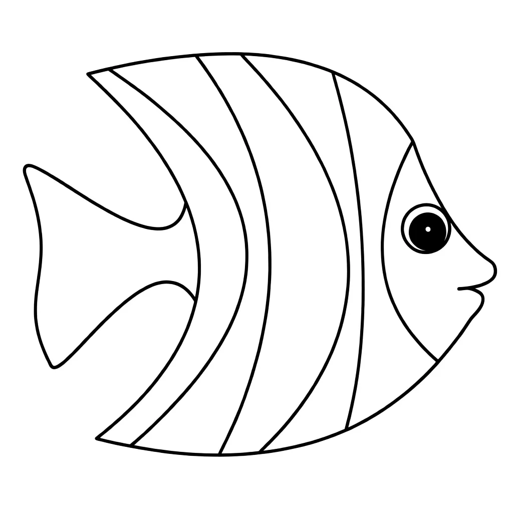 Раскраска – Полосатая аквариумная рыбка