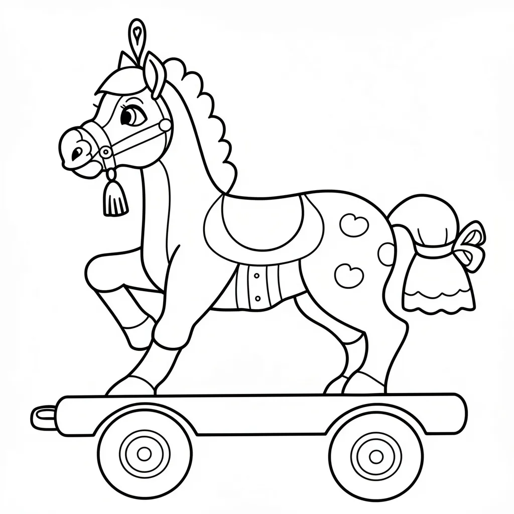 Раскраска – Пони на колесах