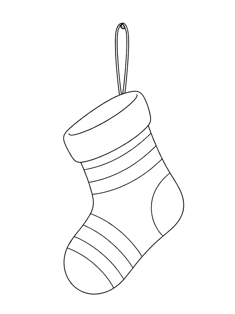 Раскраска – Праздничный носочек
