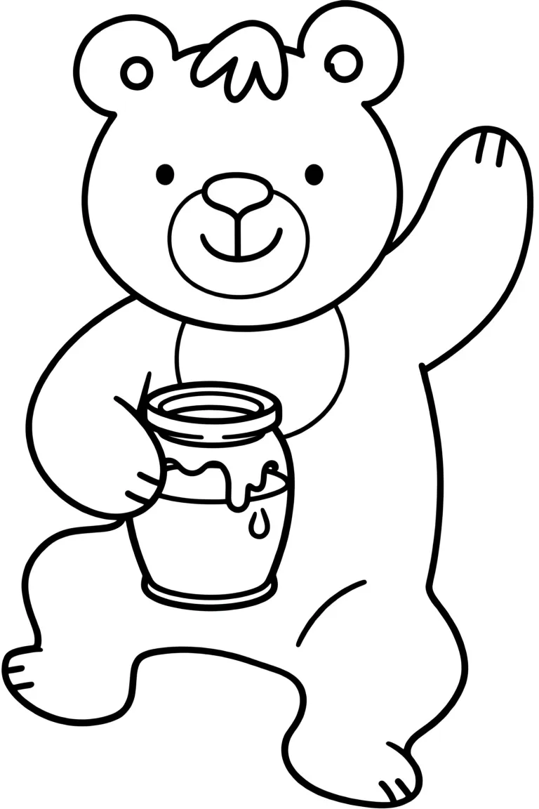 Раскраска – Приветливый медведь