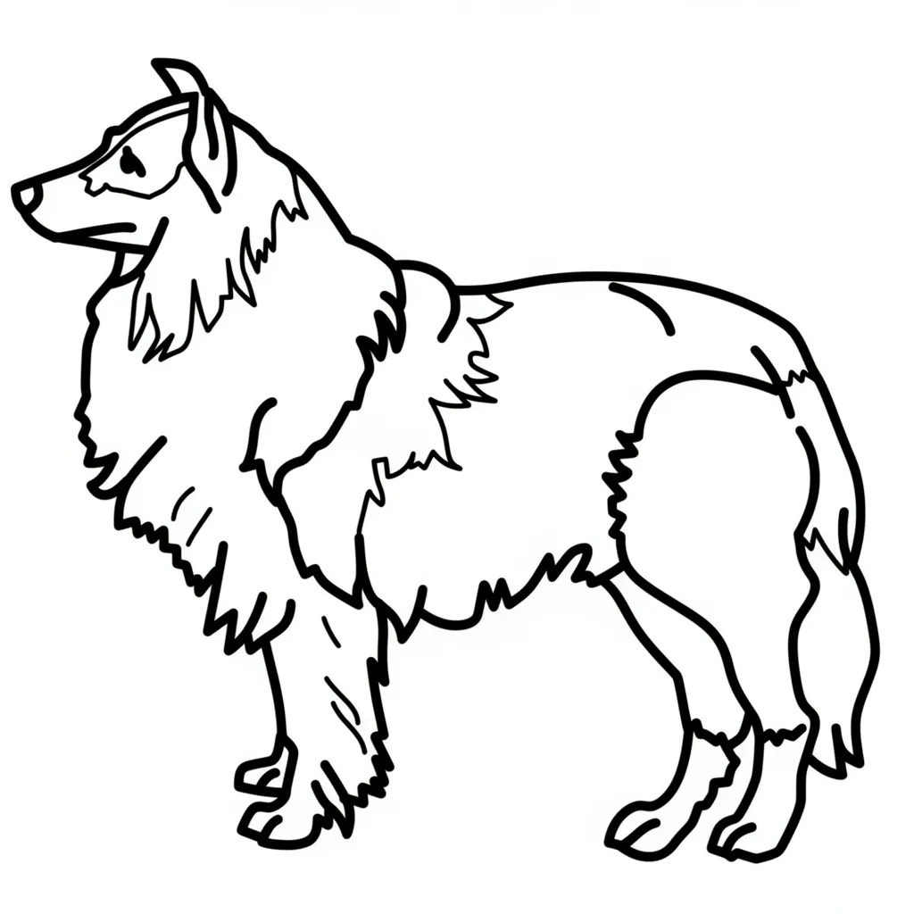 Раскраска – Пушистая собака