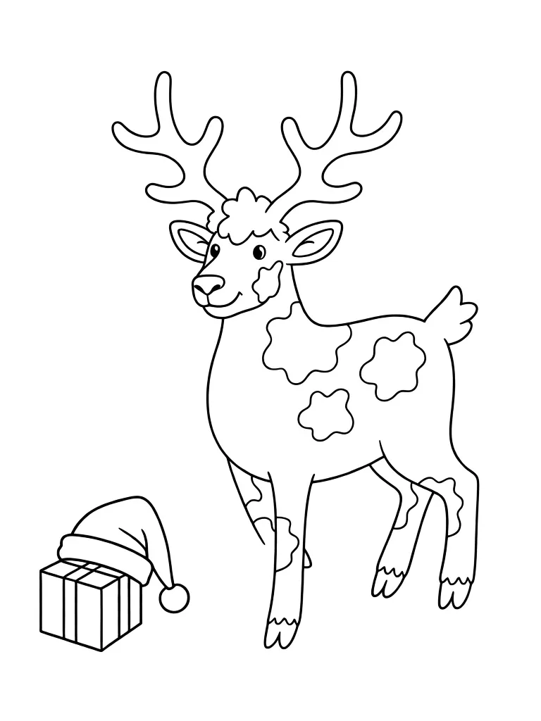 Раскраска – Пятнистый олень