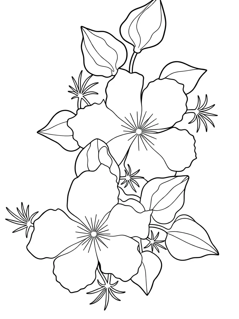 Раскраска – Пышные бутоны лилий