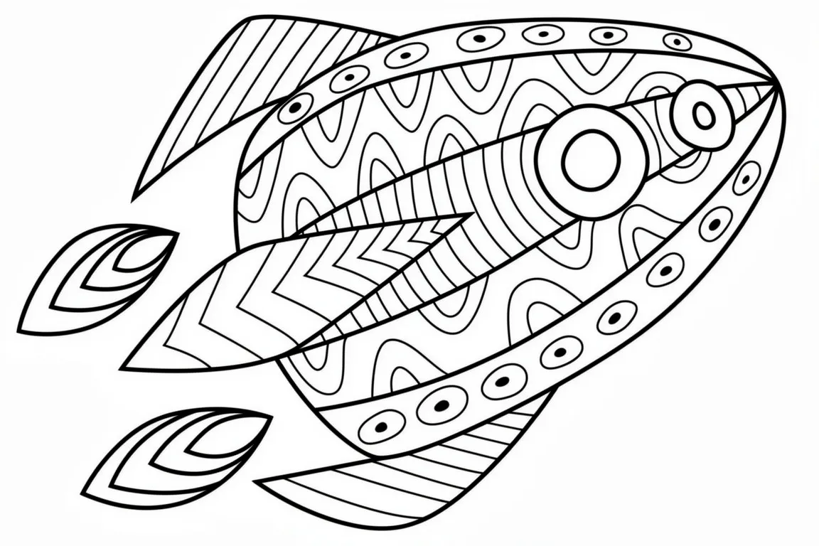 Раскраска – Ракета с узором