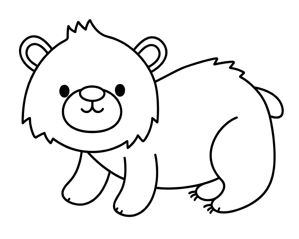 Раскраска – Растрепанный медвежонок