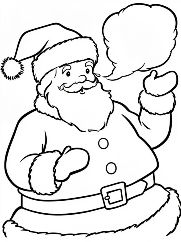 Раскраска – Разговорчивый Санта