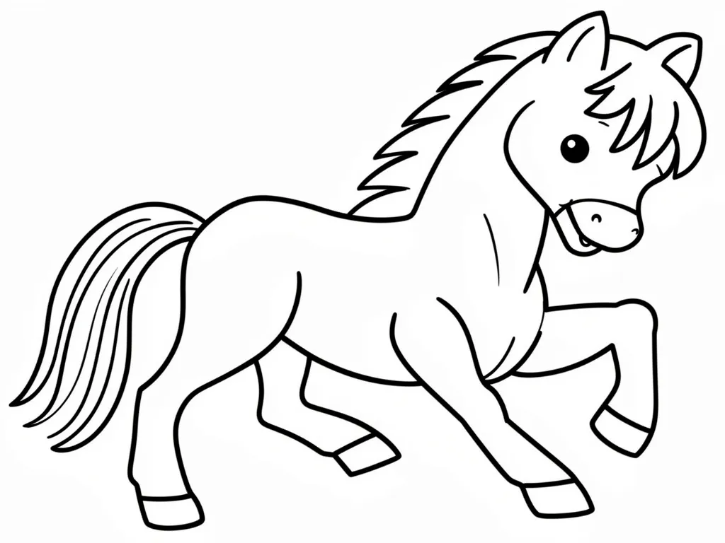 Раскраска – Резвый жеребенок
