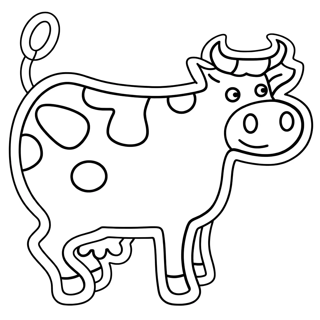 Раскраска – Рогатая буренка