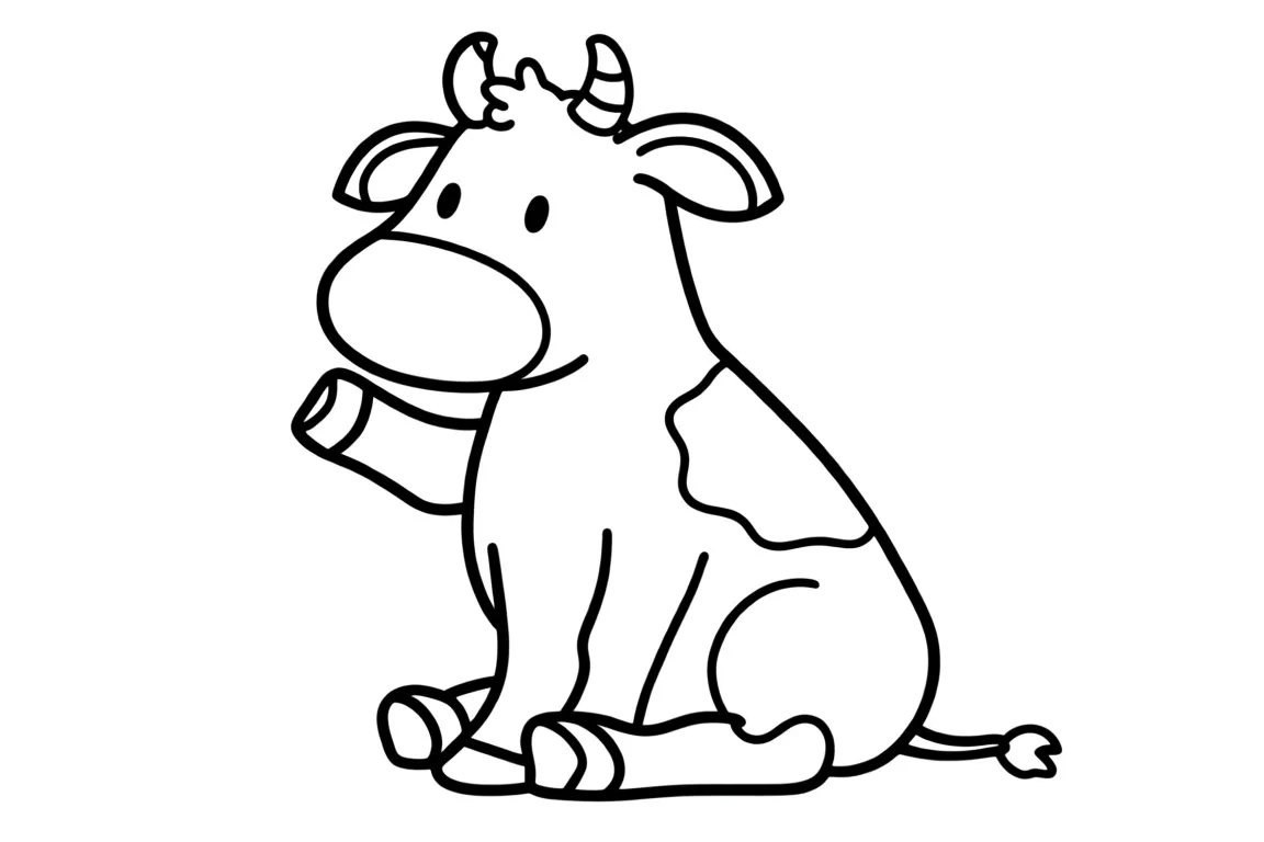 Раскраска – Рогатая коровка