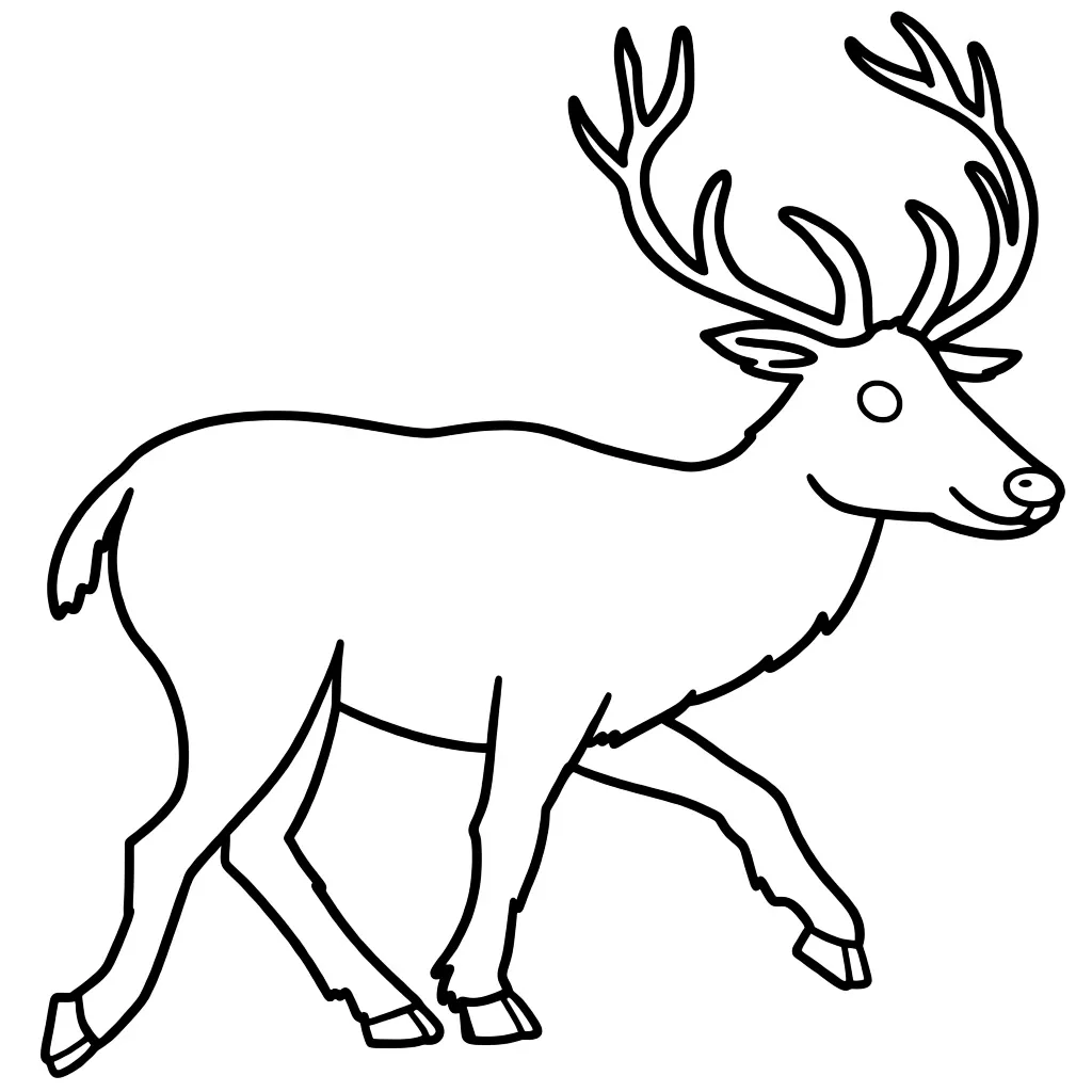 Раскраска – Рогатый олень