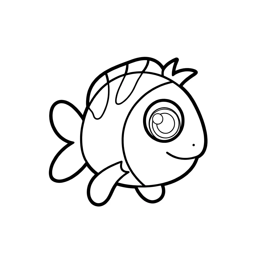 Раскраска – Рыбка глазастик