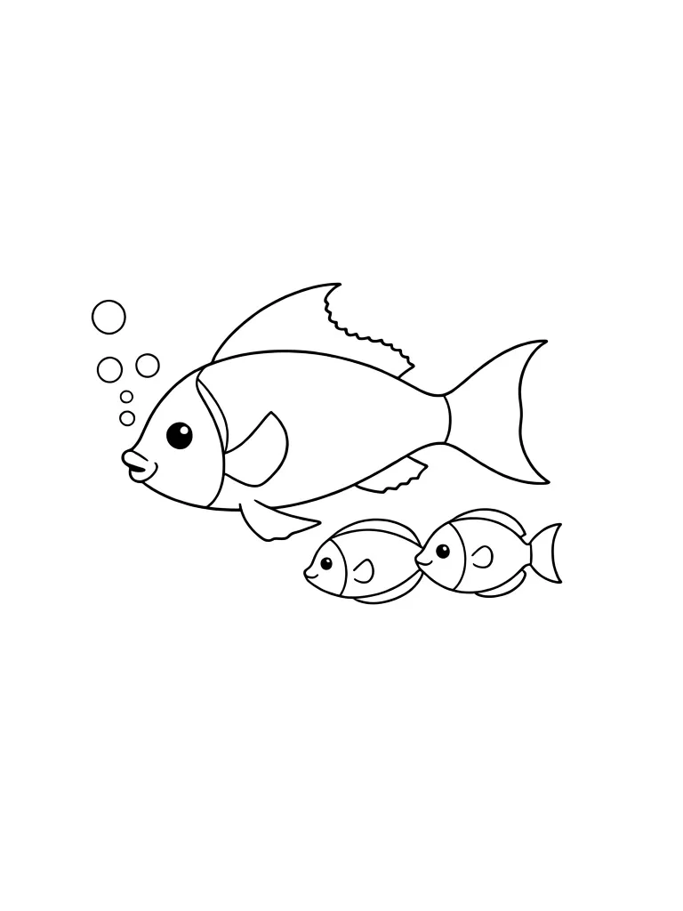 Раскраска – Рыбка и ее друзья