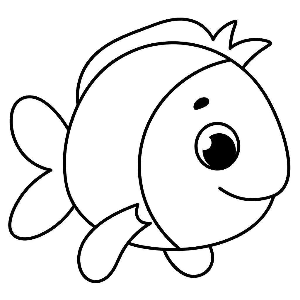 Раскраска – Рыбка малыш