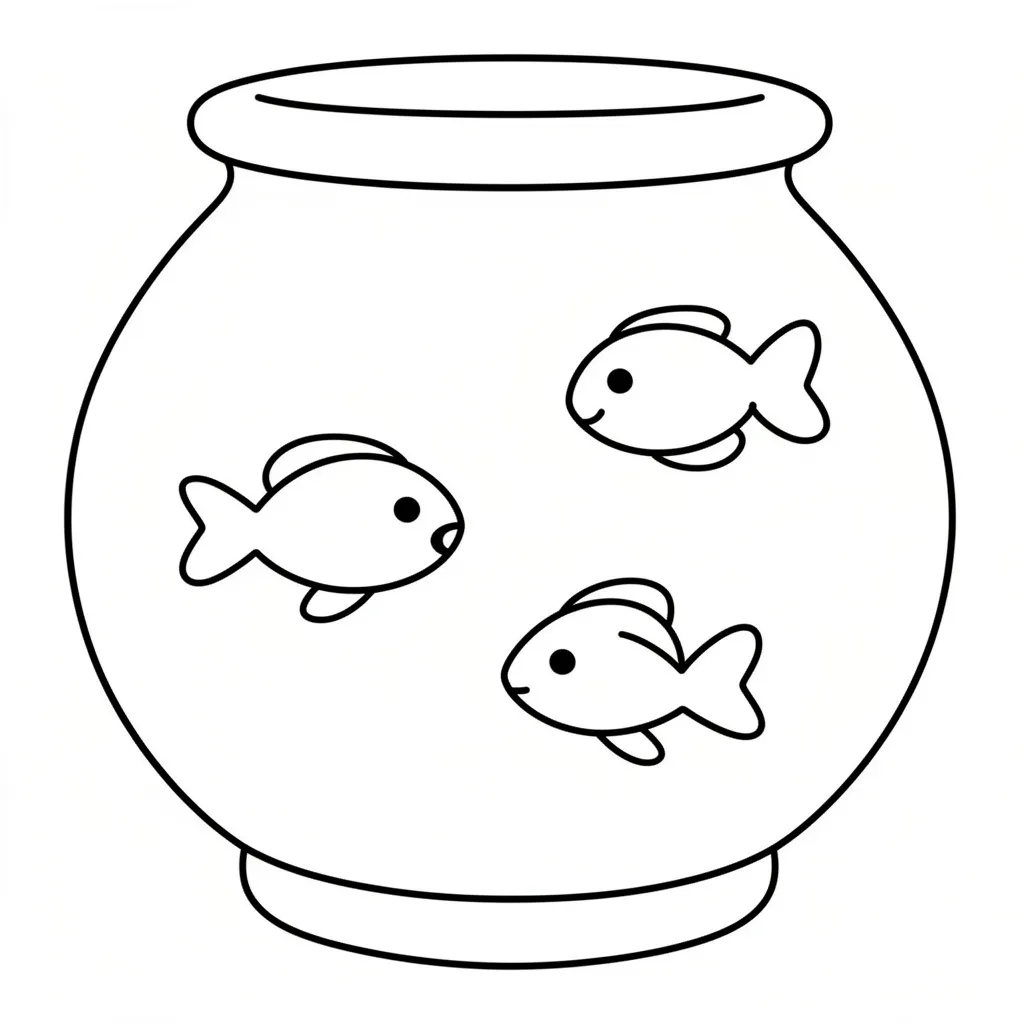 Раскраска – Рыбки плавают в аквариуме