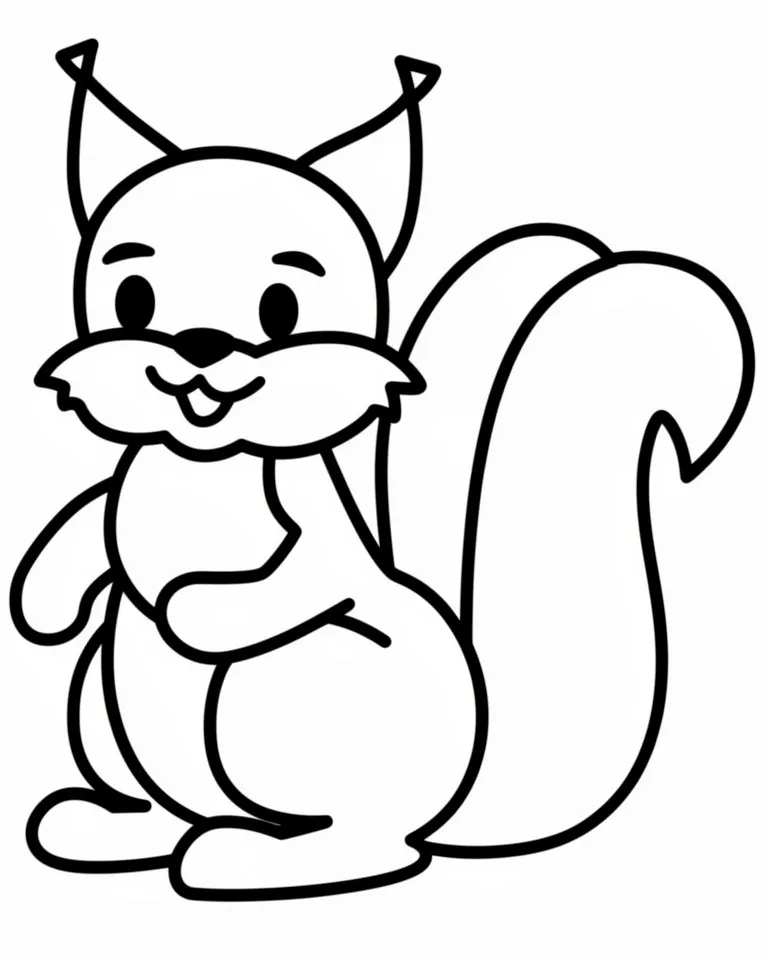 Раскраска – Рыжая белочка