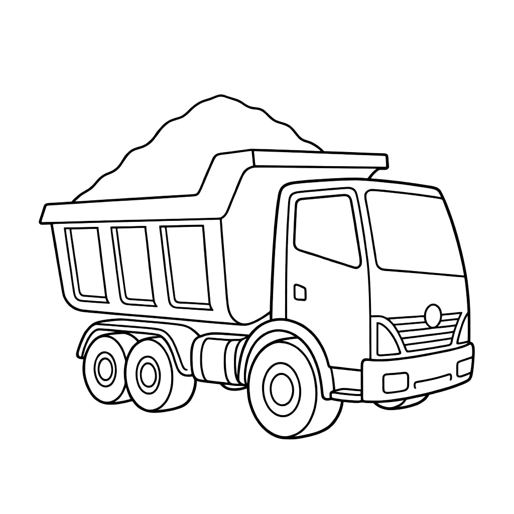 Раскраска – Самосвал с песком