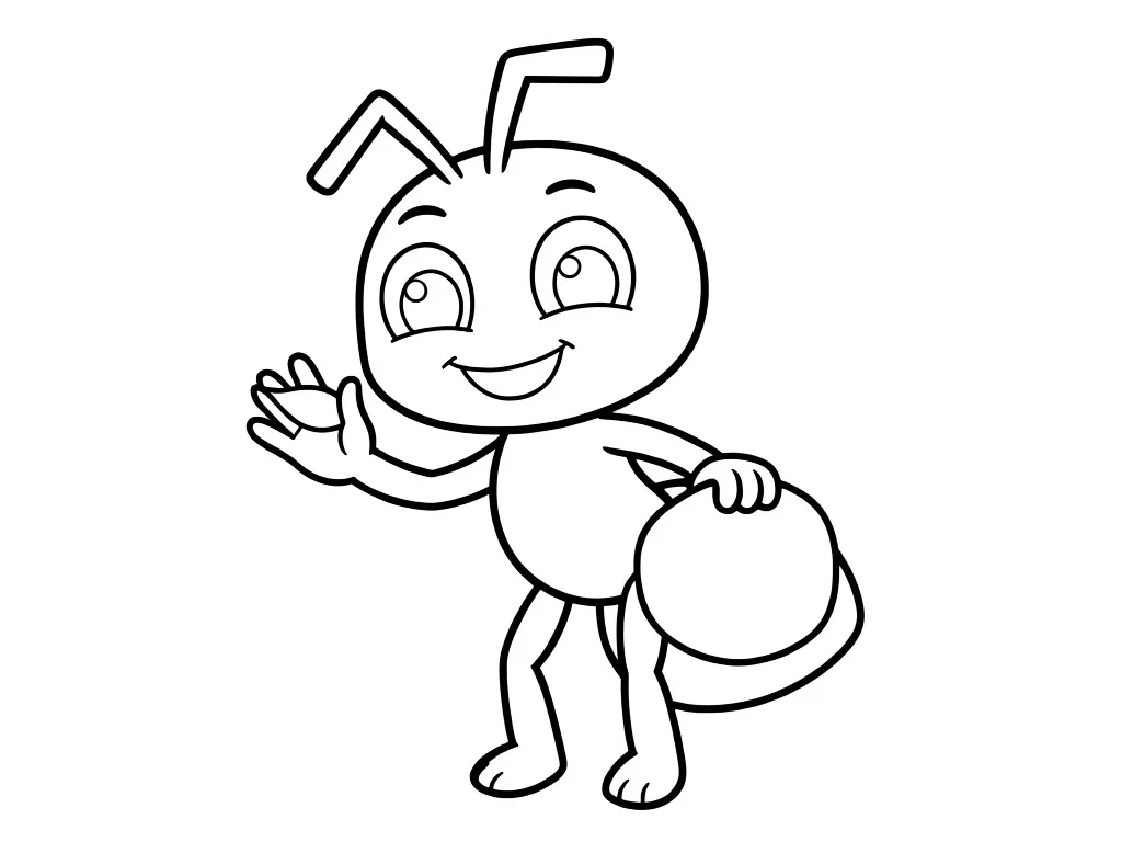 Раскраска – Счастливый муравей