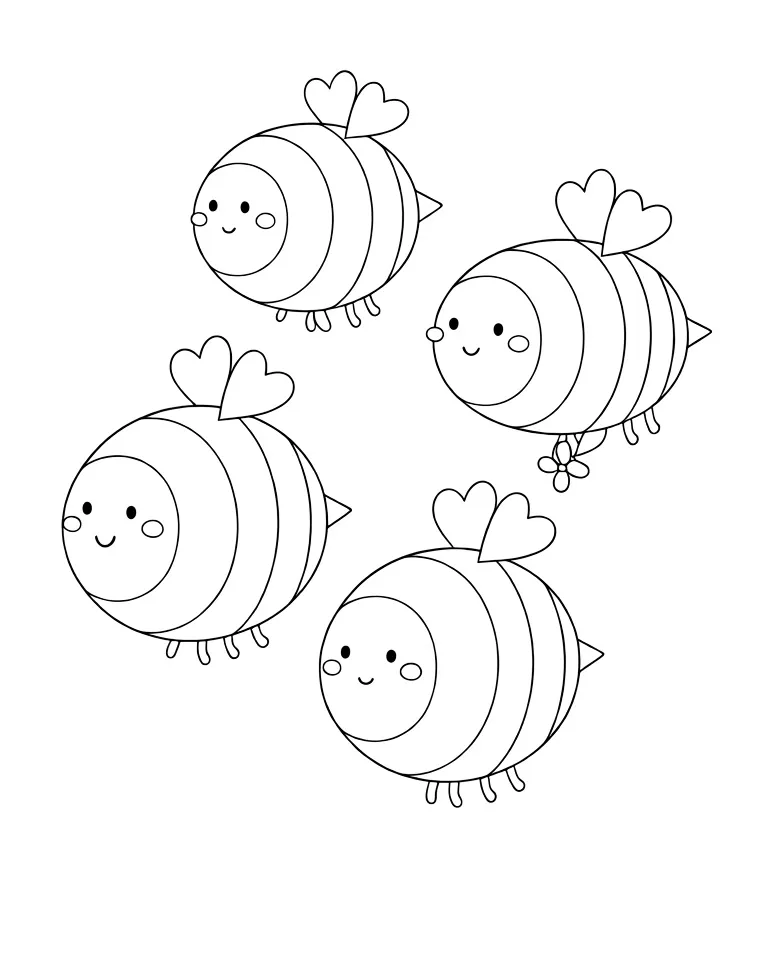 Раскраска – Семья пчел