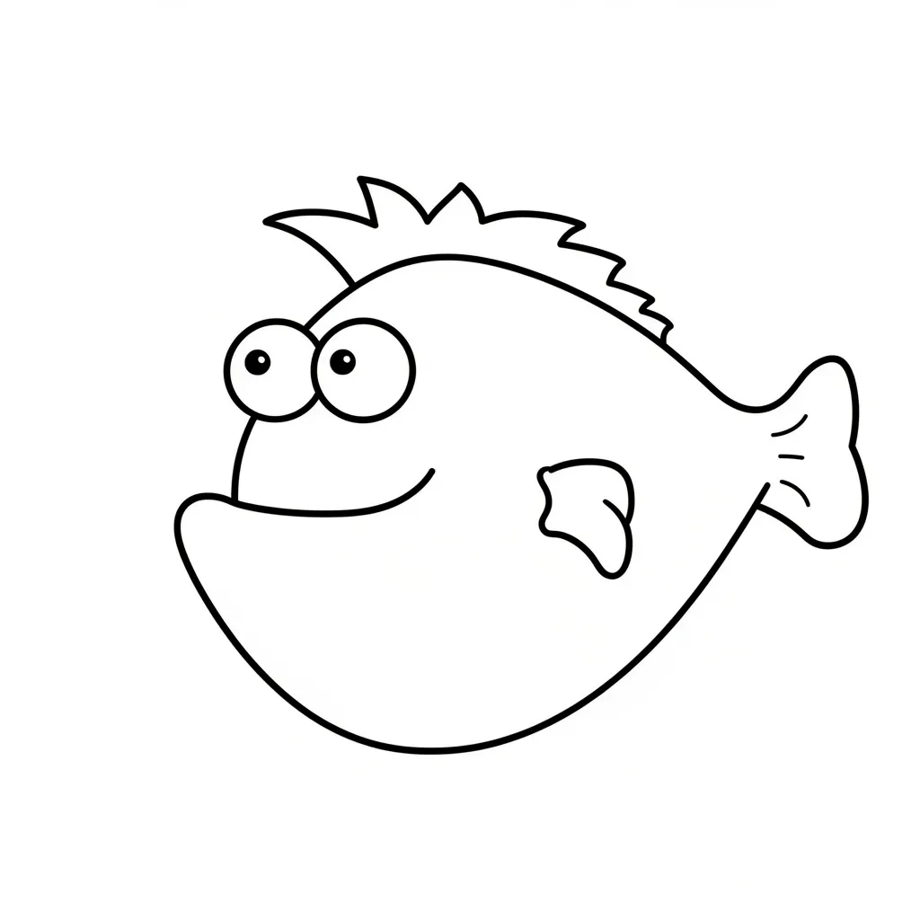 Раскраска – Смешная рыбка