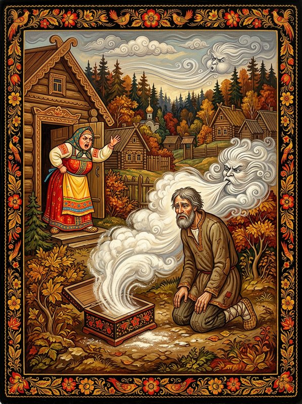 Смирный мужик и драчливая жена