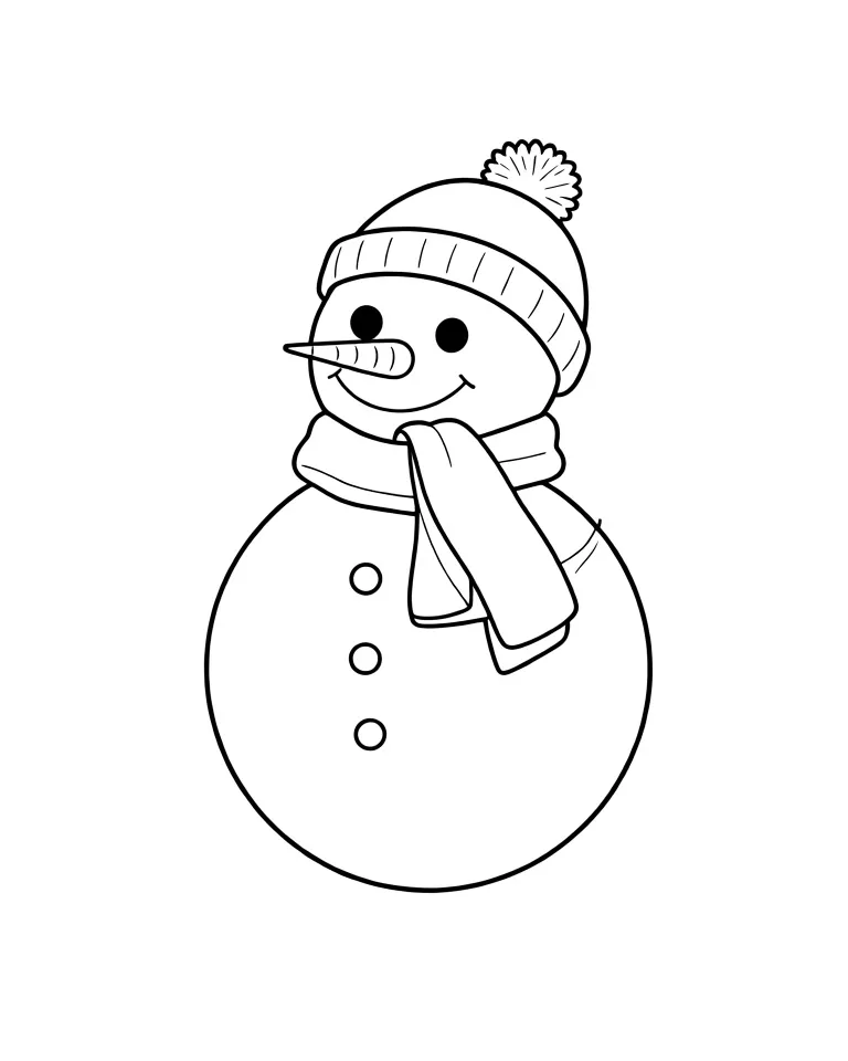 Раскраска – Снеговик Антистресс