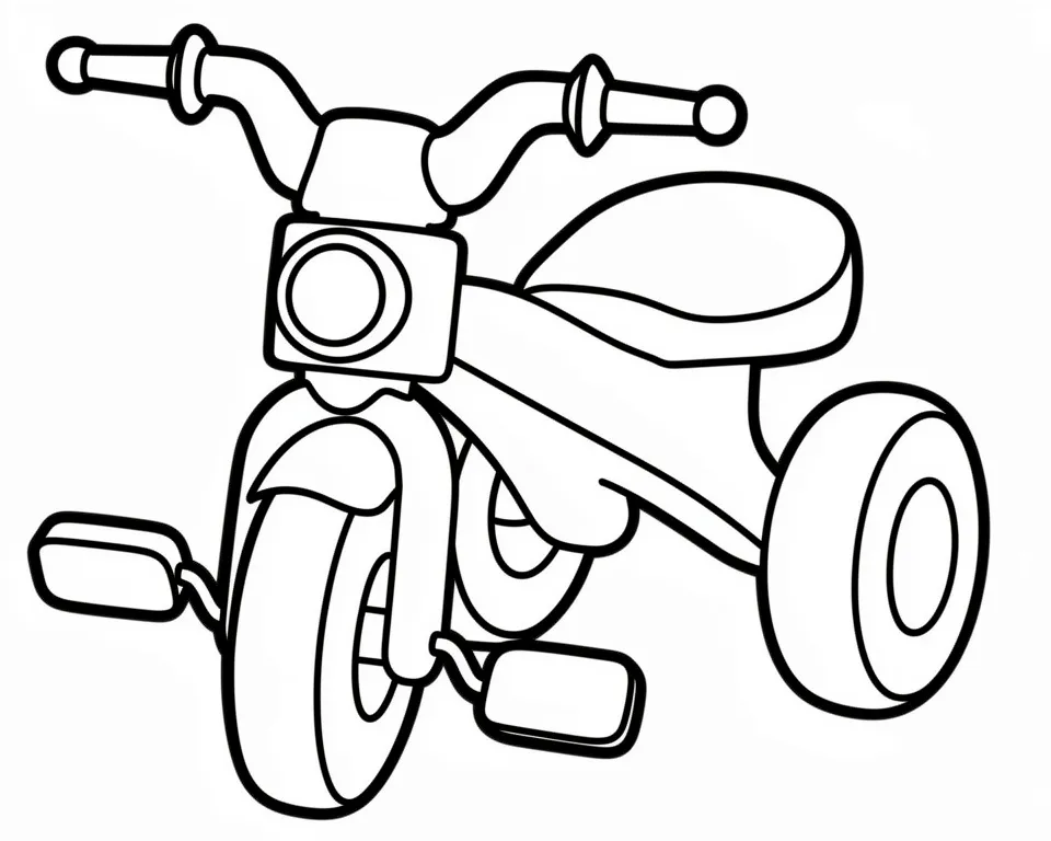 Раскраска – Трехколесный велосипед