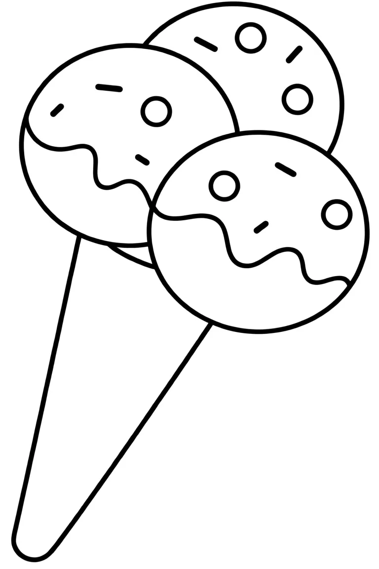 Раскраска – Три шарика мороженого