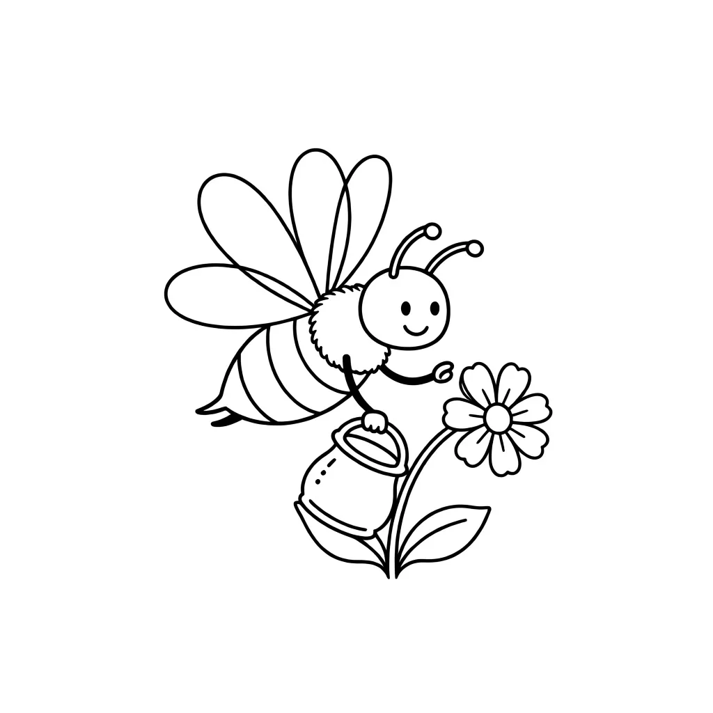 Раскраска – Трудолюбивая пчелка
