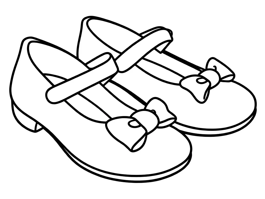 Раскраска – Туфельки для девочки